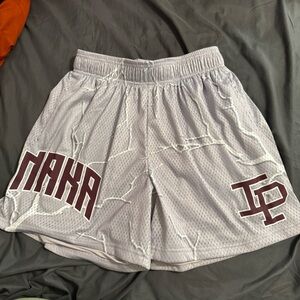 Inaka Power Athletic Shorts - White and Maroon
